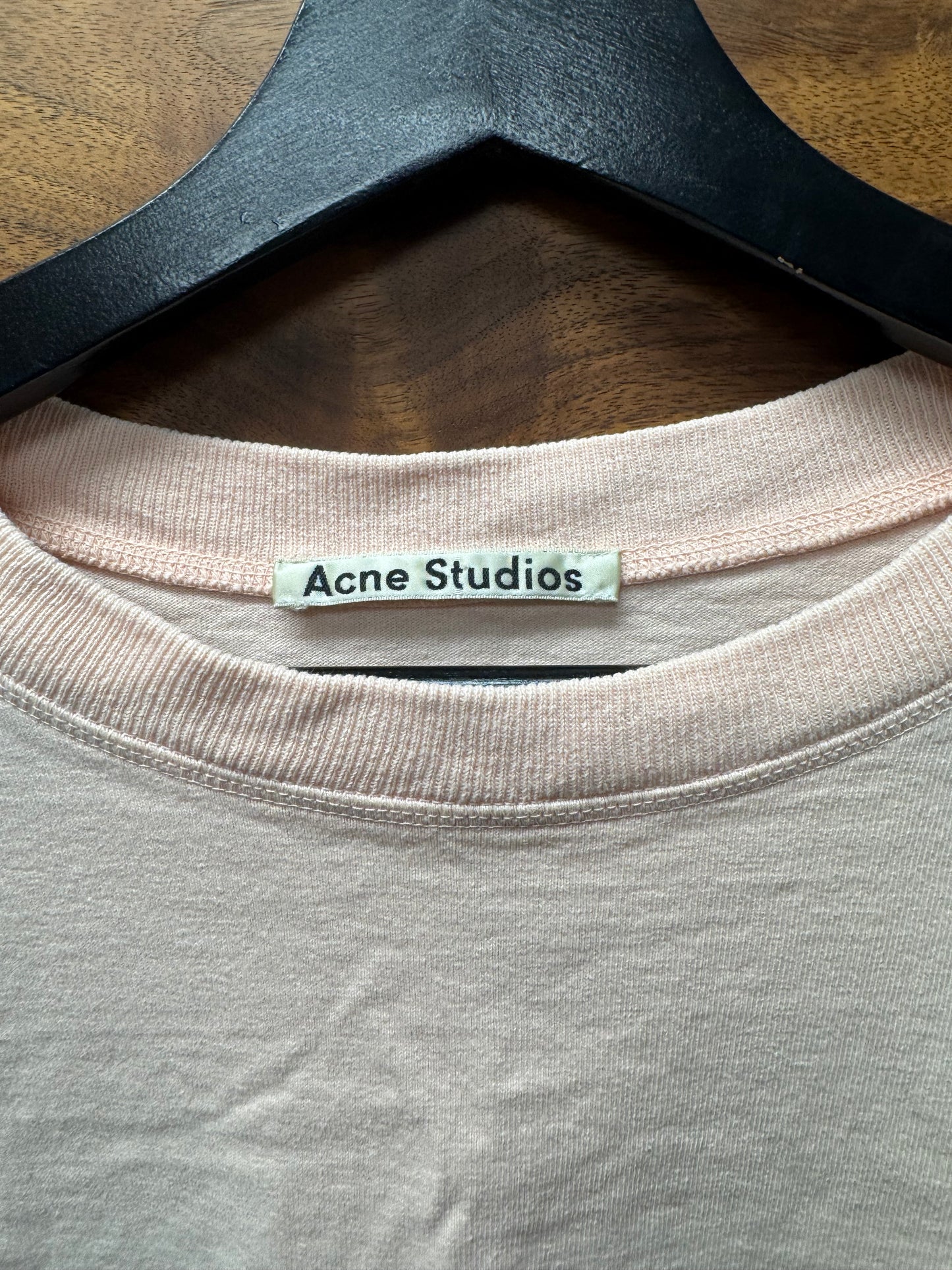 Acne Studios ‘Stockholm Logo’ Faded Pink Jersey Cotton T-Shirt