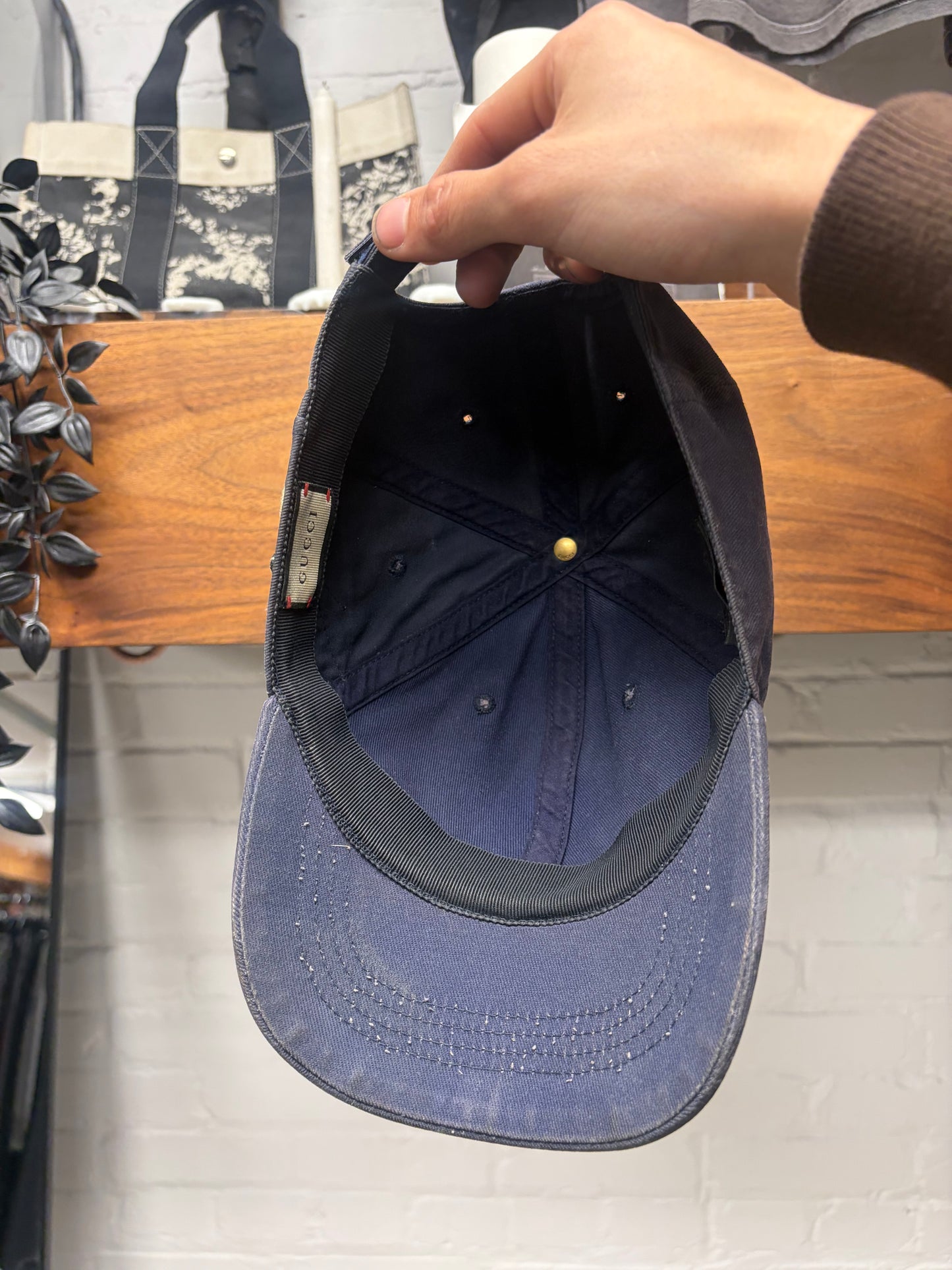 Gucci Sun Faded Embroidered ‘Butterfly’ Strap-Back Baseball Cap