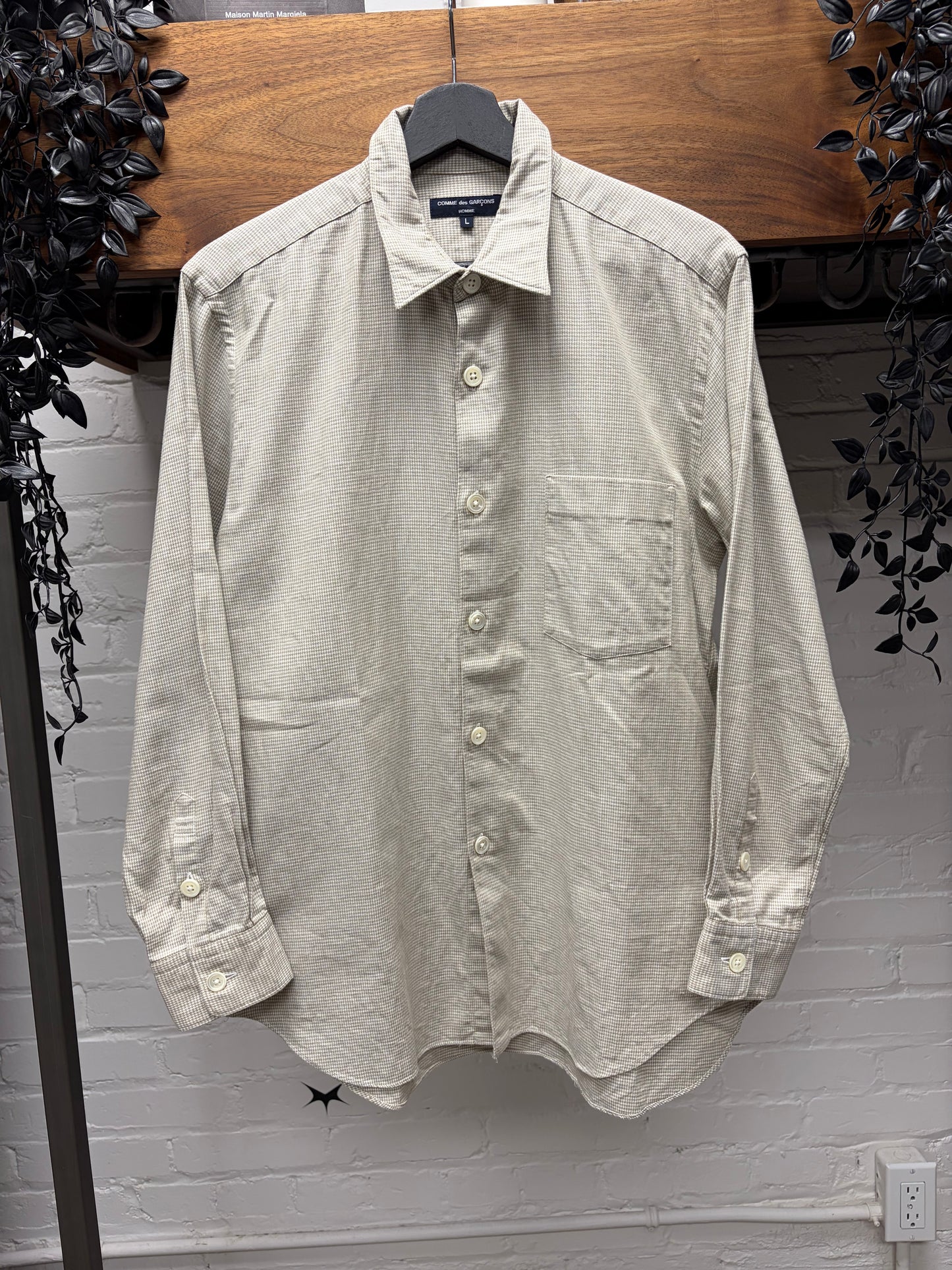 2005 Comme Des Garçons Homme Cream Pinstripe Button Up Shirt