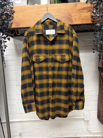 AW2019 Song For The Mute Yellow/Black Shadow Plaid ‘Hunter’ Flannel Shirt