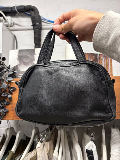 Ann Demeulemeester Miniature Grained Black Leather ‘Bowling’ Bag