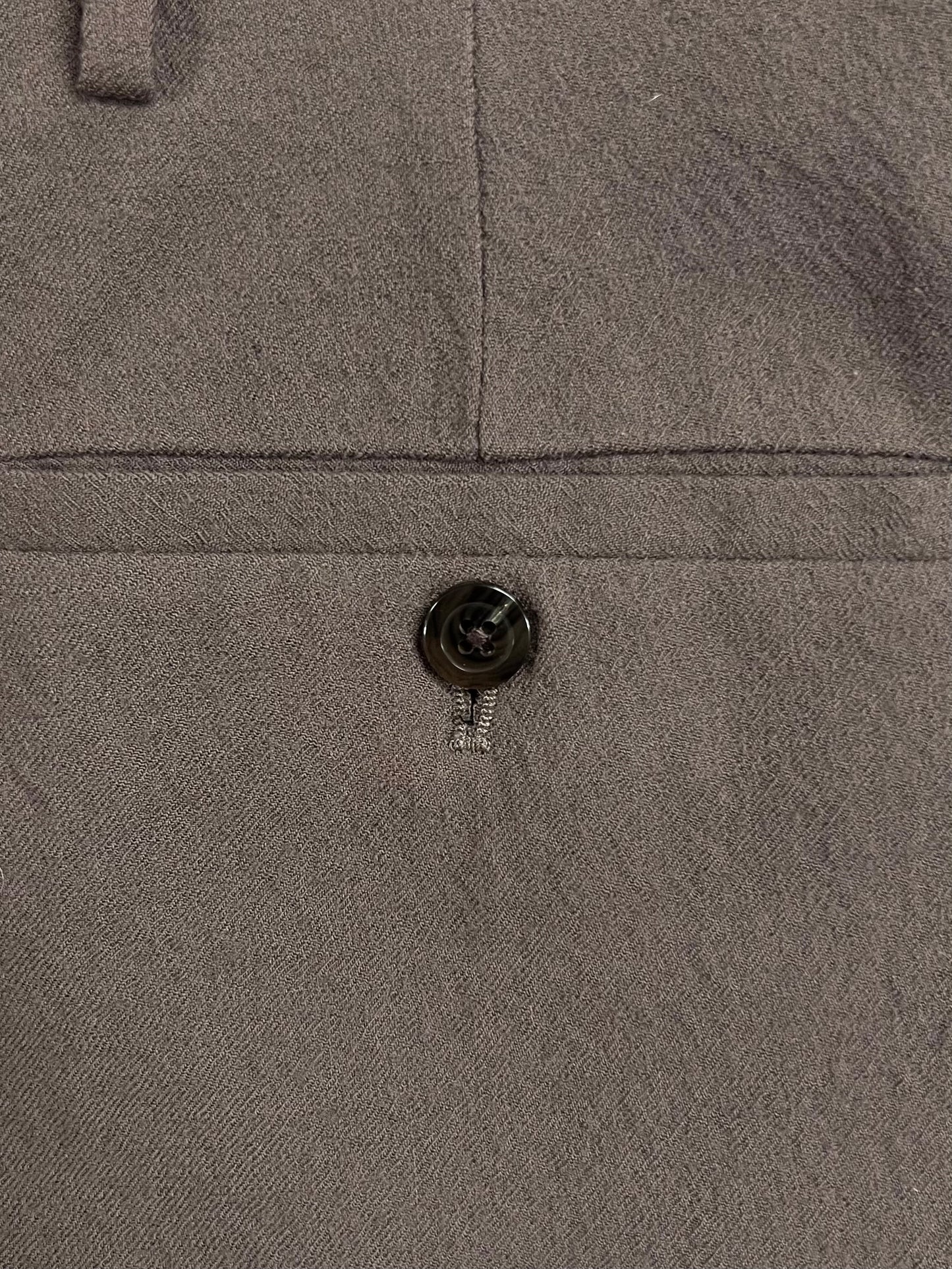 Rick Owens Virgin Wool ‘Dust’ Brown Cropped Pants