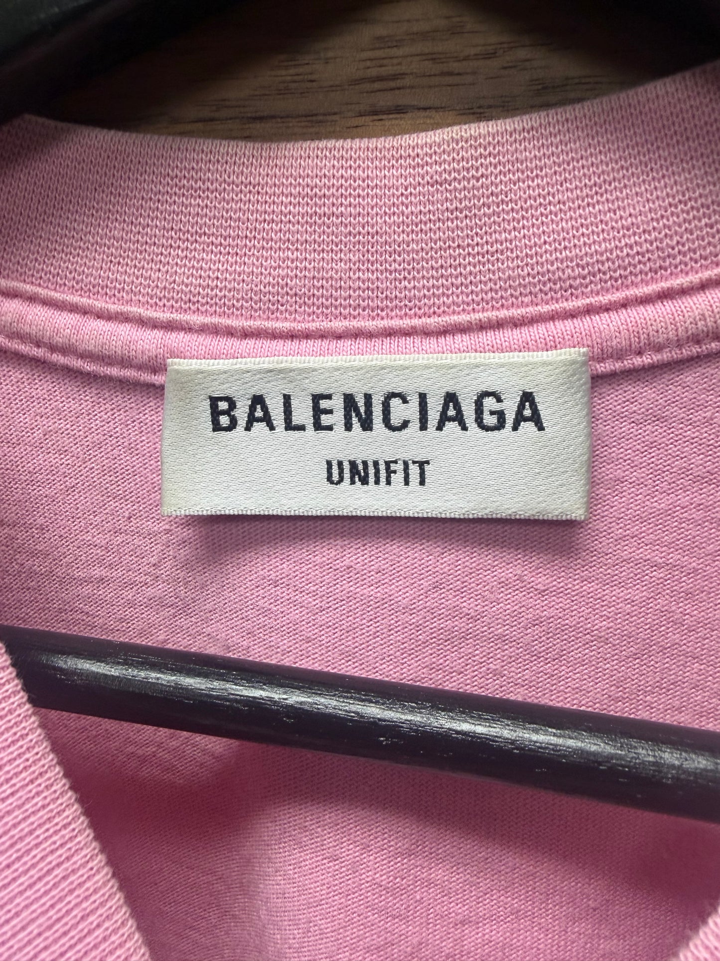 2021 Balenciaga ‘Bébé’ Pink Rhinestone Oversized T-Shirt