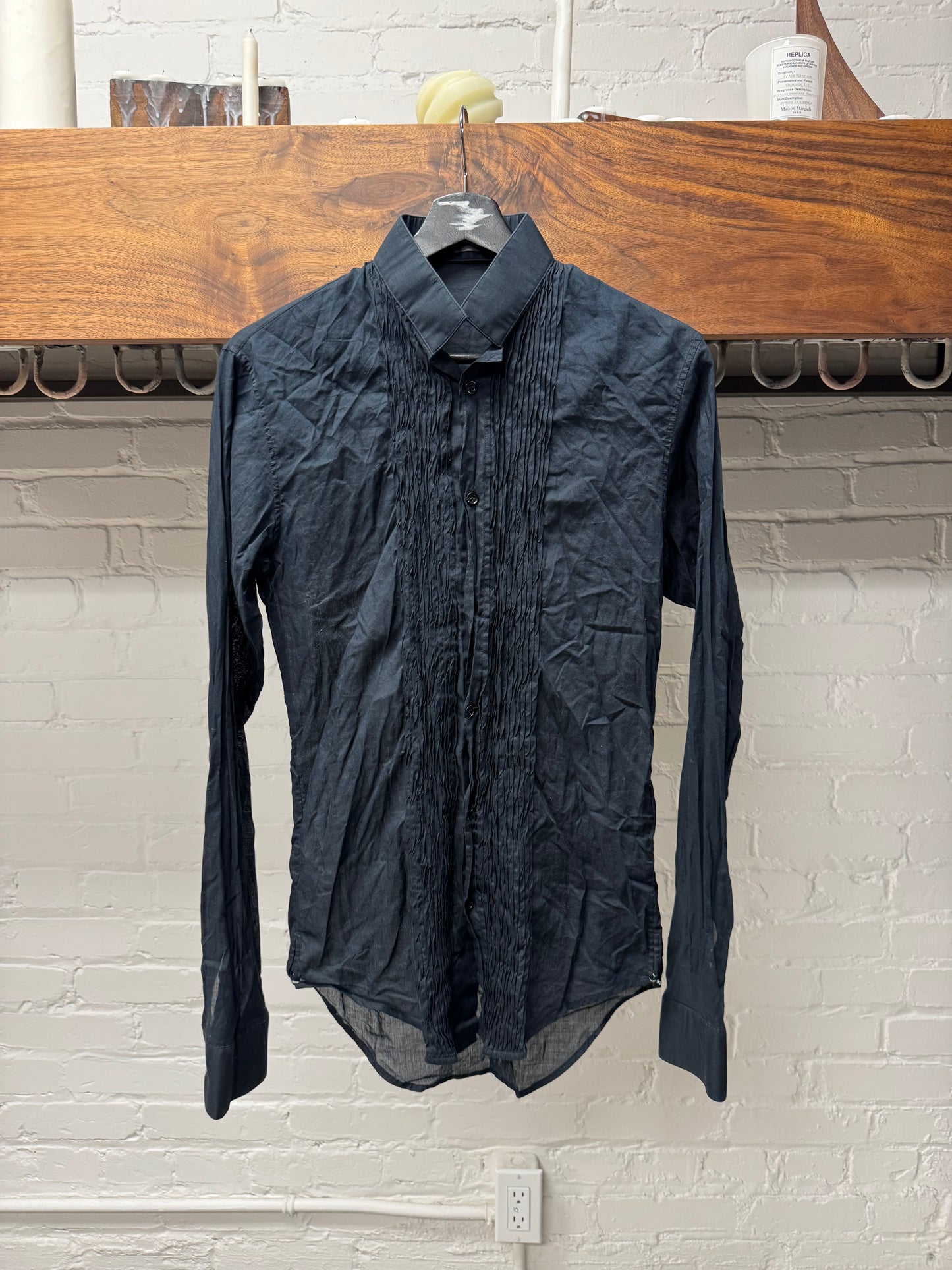 Dior Homme Frilled ‘Short Collar’ Button Down Shirt