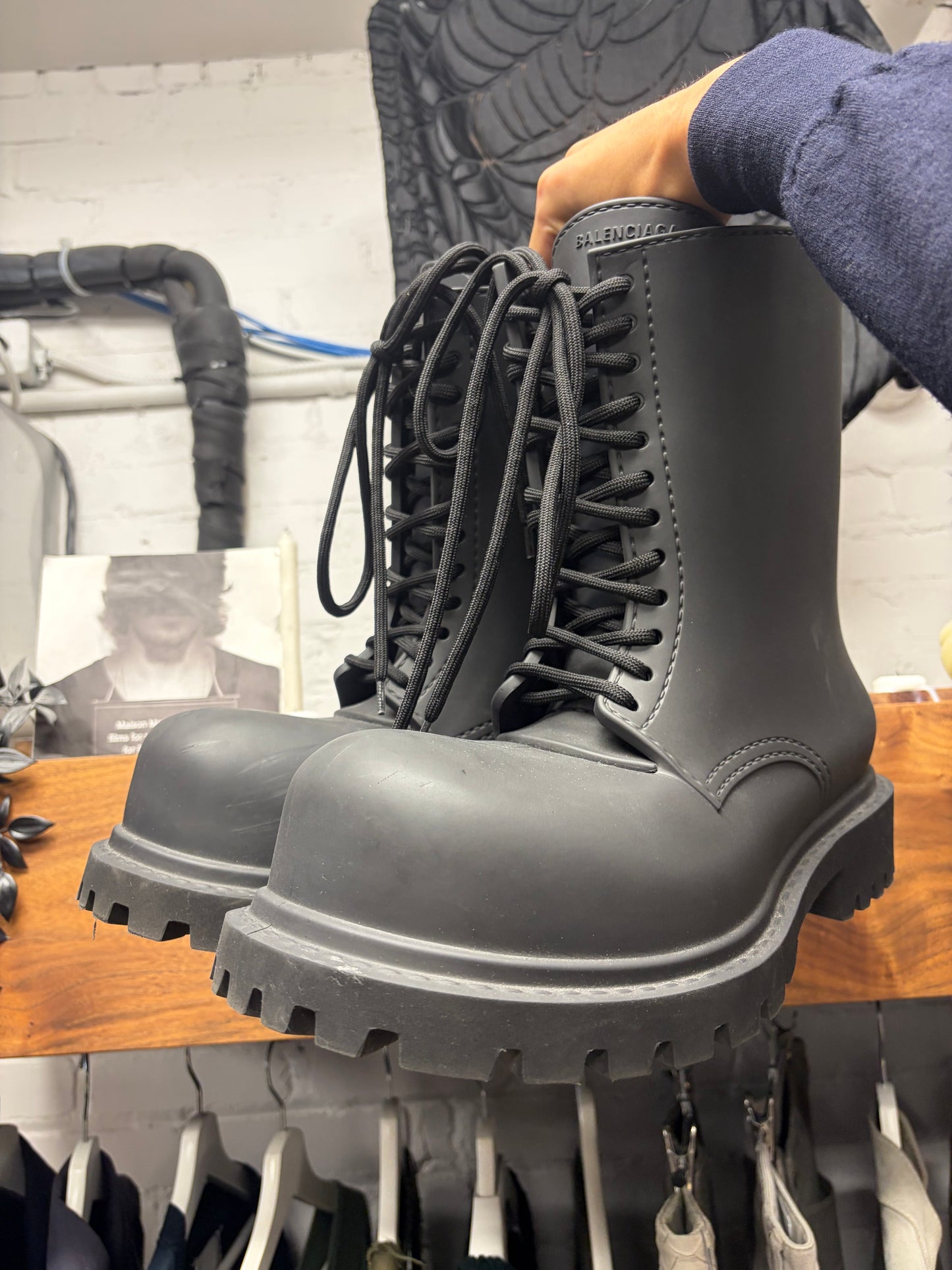 Balenciaga ‘Steroid’ Black Oversized Lace-Up Combat Boots