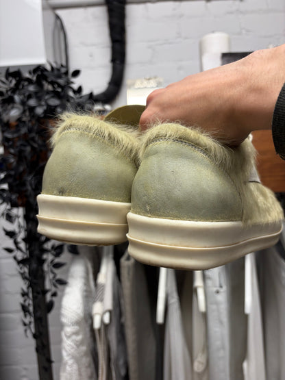 Rick Owens Pony Hair Green ‘Vans’ Low Top Sneakers