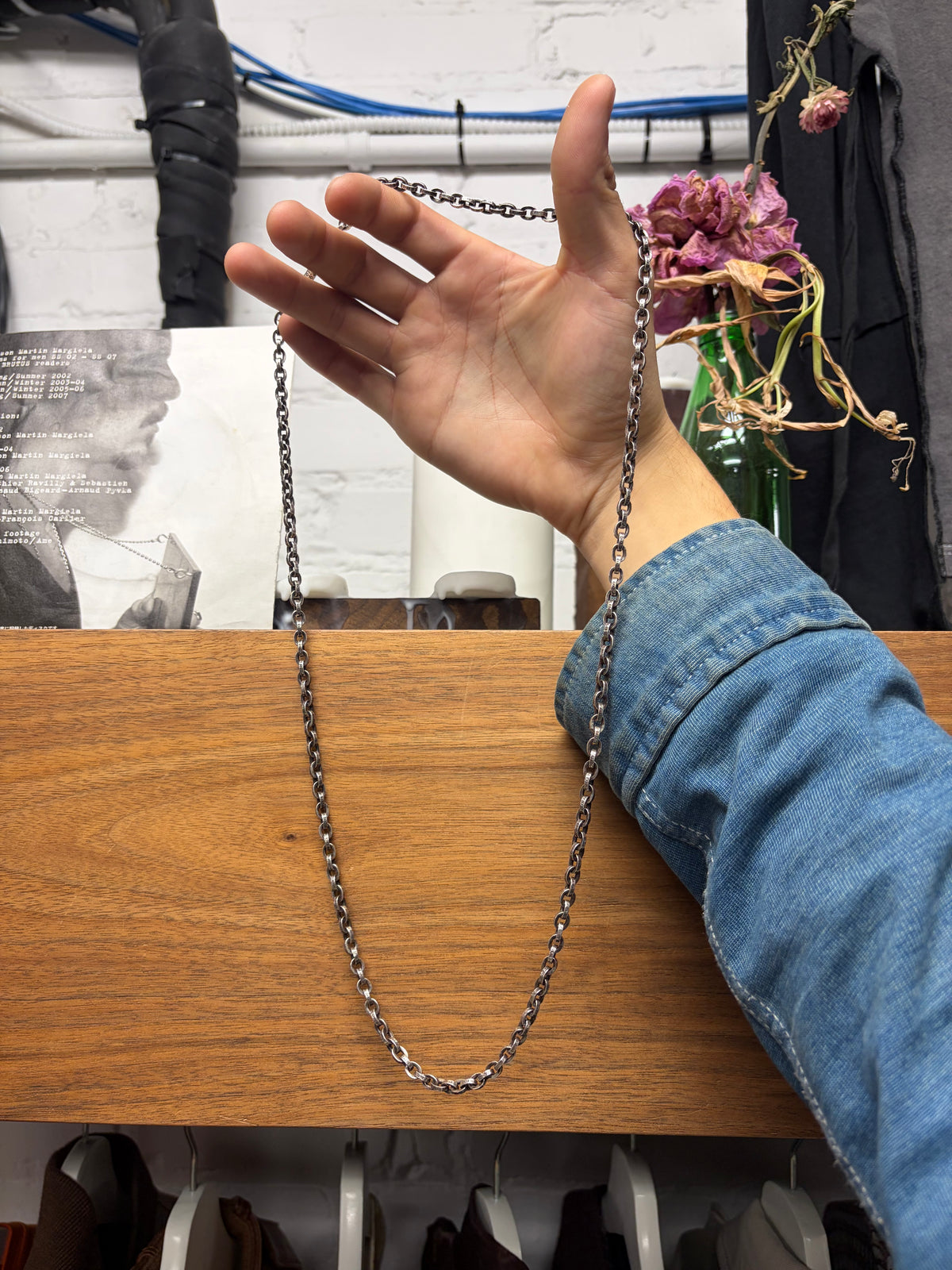 Chrome Hearts 17in .925 Silver ‘Paper Chain’ Necklace
