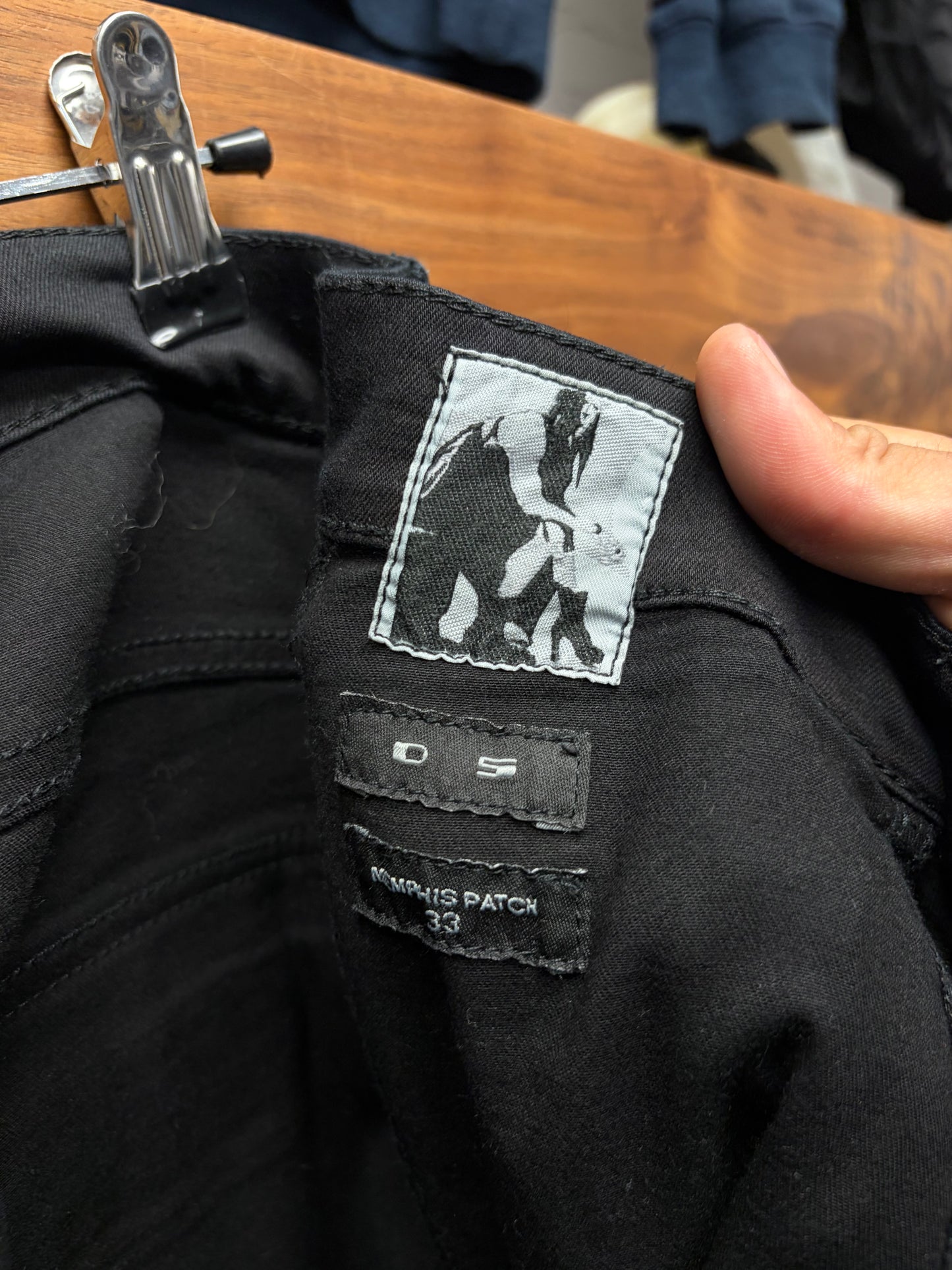 AW2014 Rick Owens ‘Memphis Patch’ Black Inside Skinny Jeans