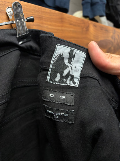 AW2014 Rick Owens ‘Memphis Patch’ Black Inside Skinny Jeans