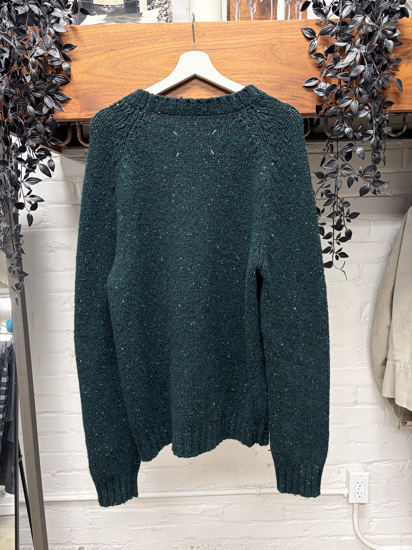 2019 Maison Margiela Speckled Green Wool Knit Sweater