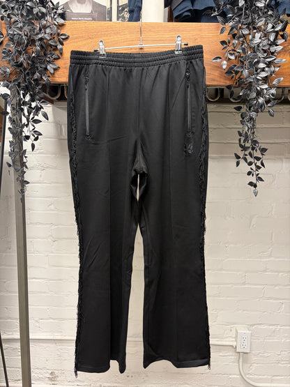 Needles Fringe Side Seam Flared Leg Black Track Pants