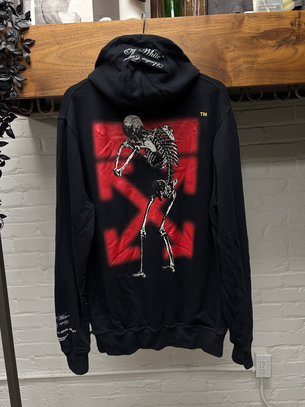 2019 Undercover x Off White ‘Skeleton RVRS’ Black/Red Graphic Hoodie