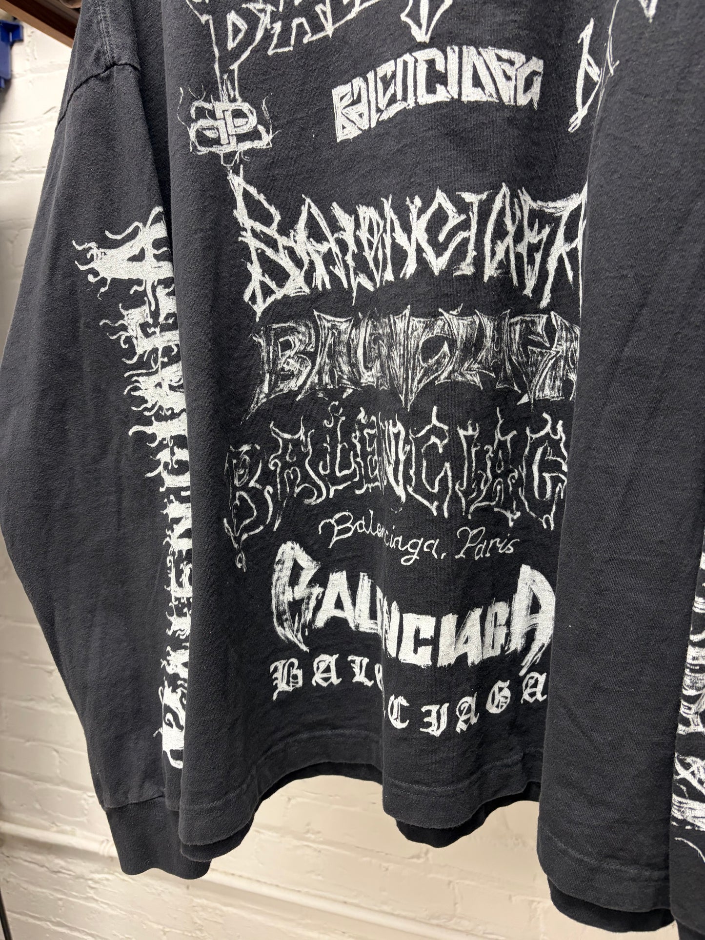 SS2024 Balenciaga ‘D.I.Y. Metal Logo’ Black Long Sleeve Shirt
