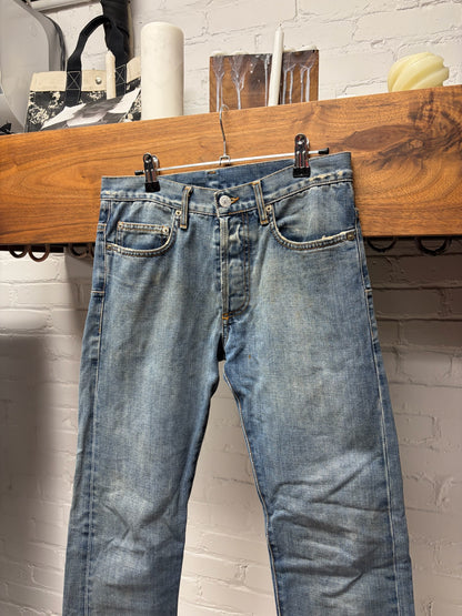 Dior Homme Dirt Washed Blue Skinny Jeans