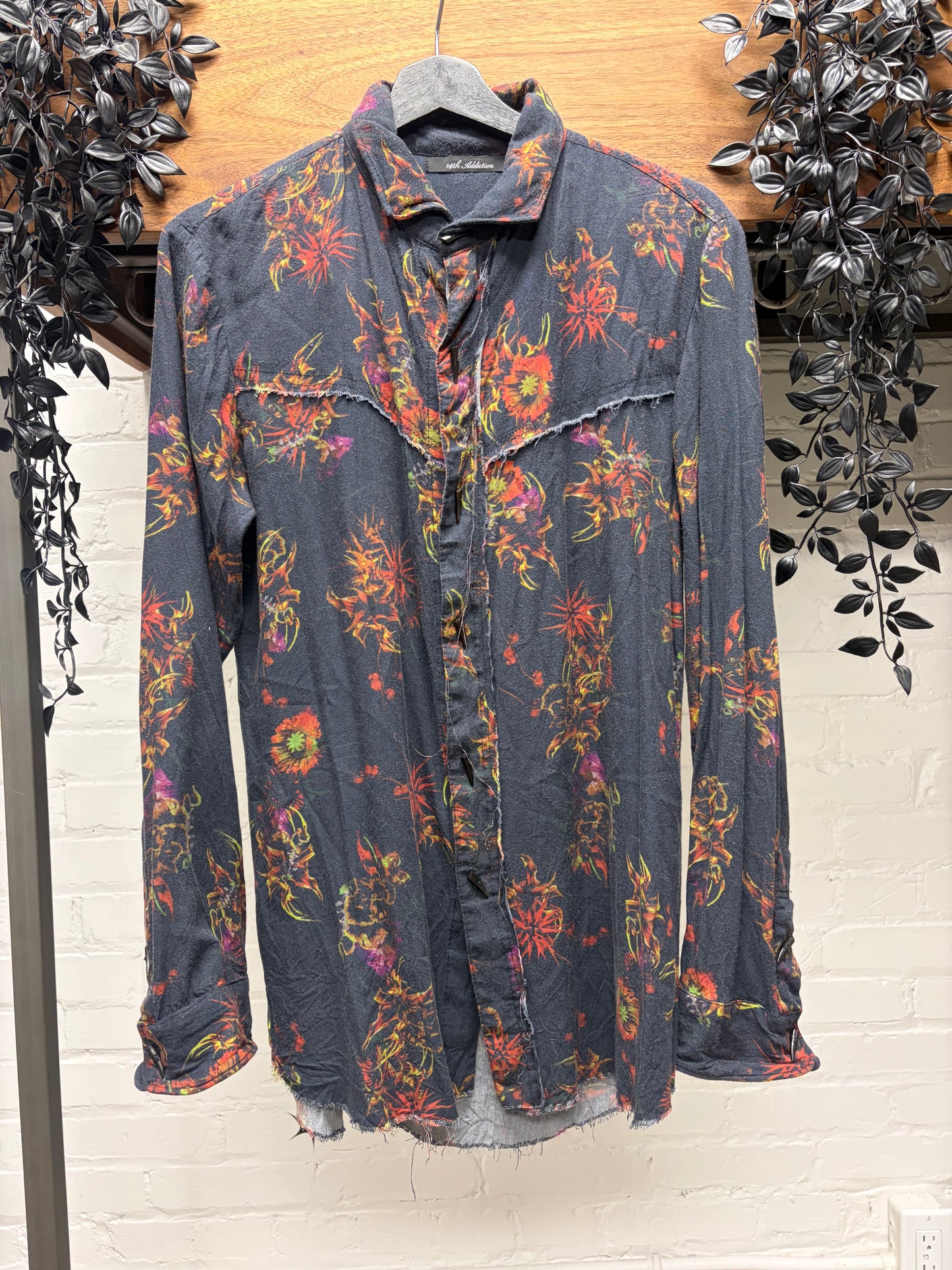 14th Addiction Floral Button Up Shirt with Wooden ‘Tusk’ Buttons