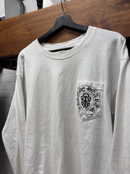 Chrome Hearts American Flag ‘Dagger’ White Long Sleeve Shirt