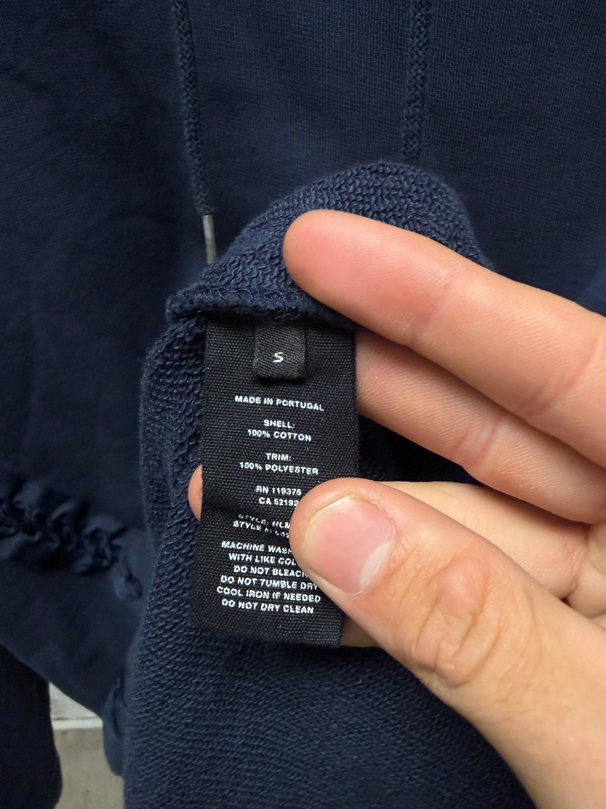 Helmut Lang ‘Lace Bondage’ Navy Blue Pullover Hoodie