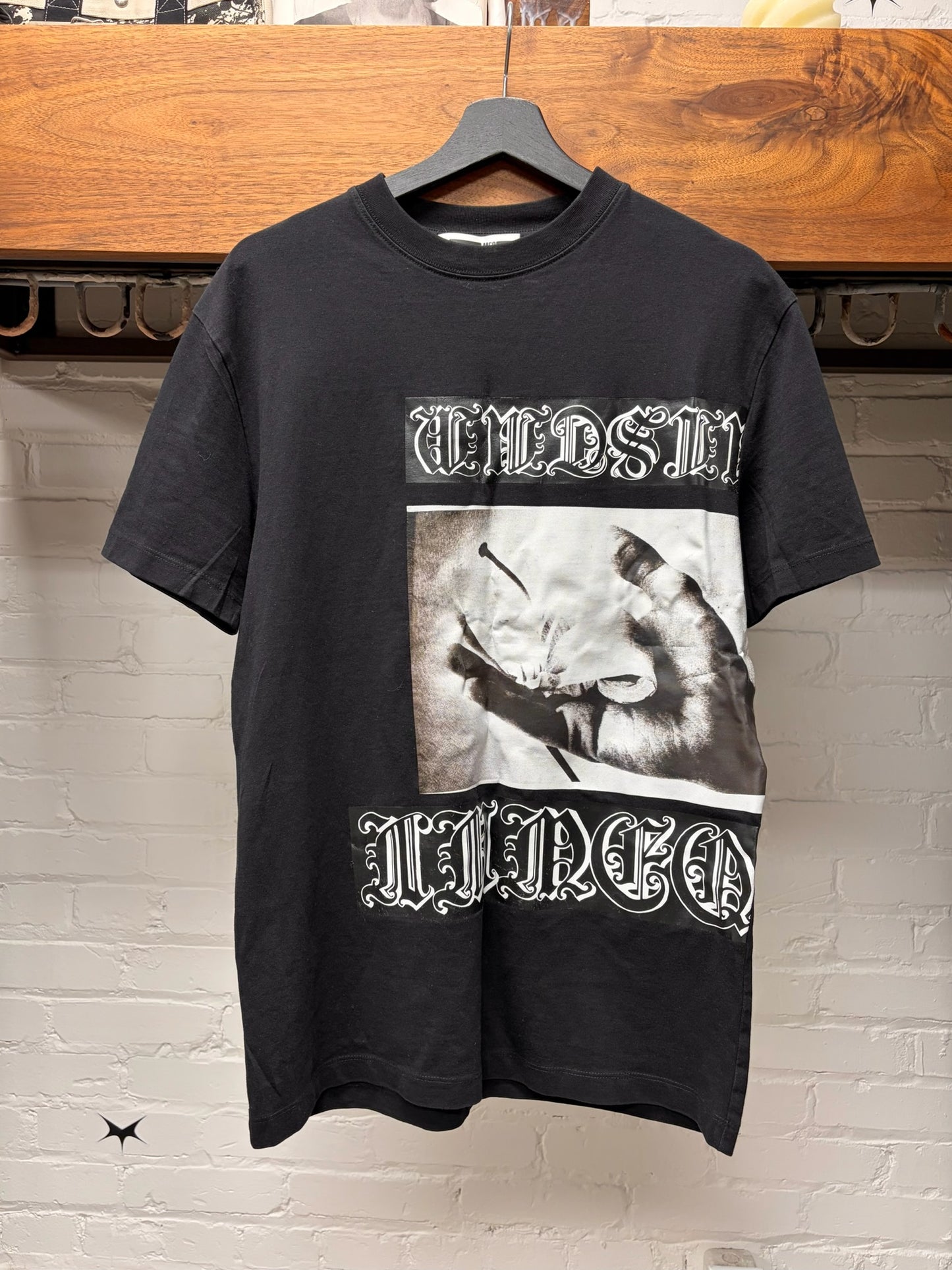 Alexander McQueen Gothic Logo Black Graphic T-Shirt