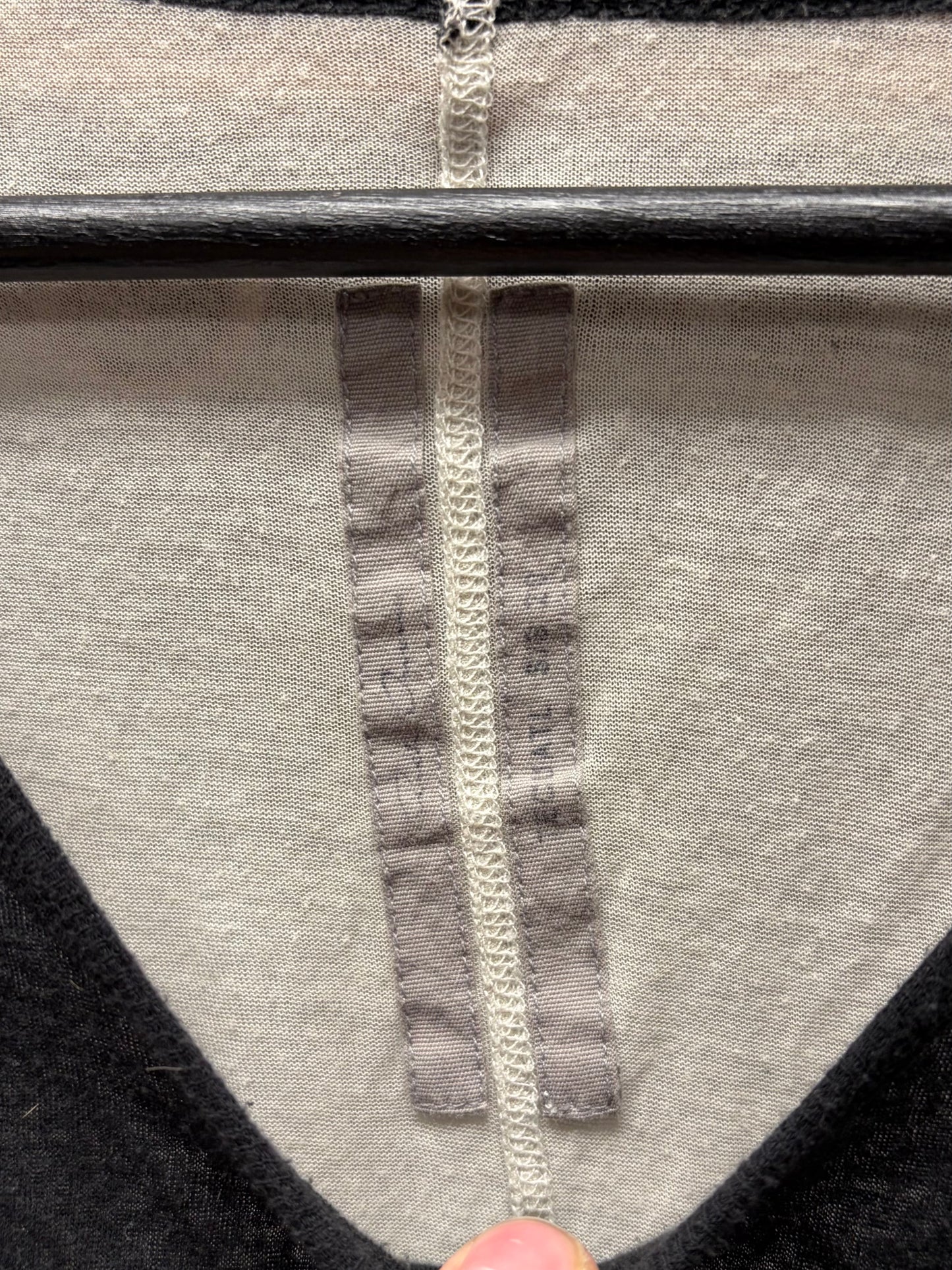SS2020 Rick Owens ‘Tecuatl’ Pearl/Black Semi Sheer Baseball Long Sleeve Shirt