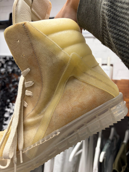 SS2023 Rick Owens ‘Edfu’ Apparition Leather Geobasket High Top Sneakers