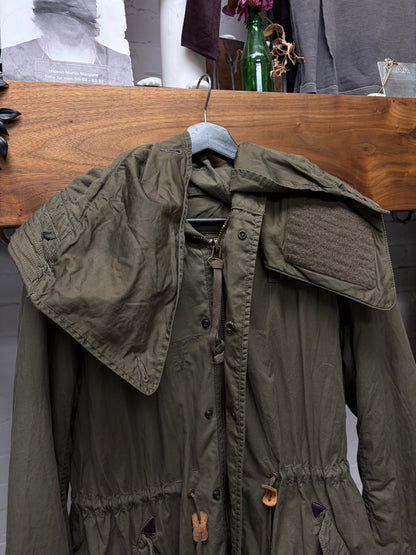 GOA Military Inspired Hooded Fishtail Parka with Shearling Liner