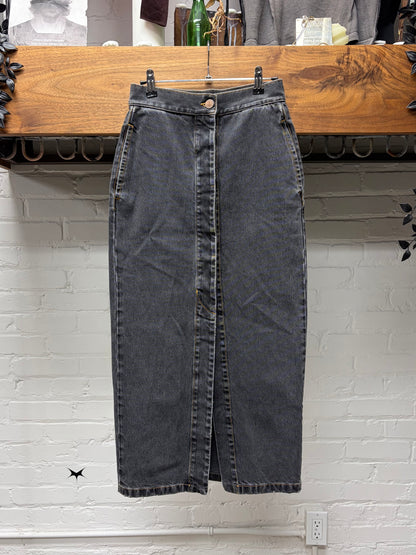 Vivienne Westwood ‘Orb Logo’ Dark Grey Denim Maxi Skirt