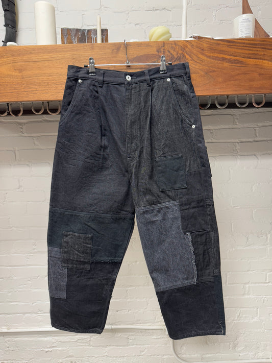 Comme Des Garçons Homme Buckle Back Patchwork Denim