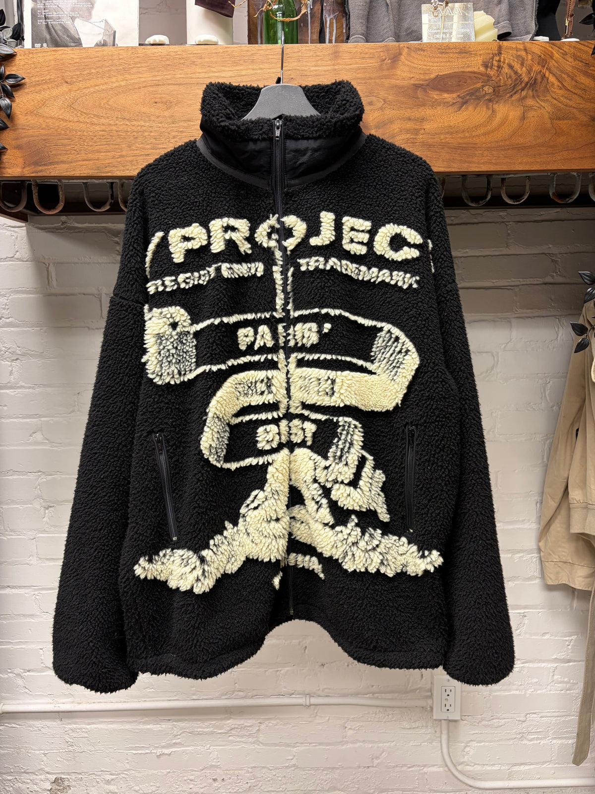 Y-Project ‘Paris Best’ Black/White Jacquard Zip-Up Fleece Sweater