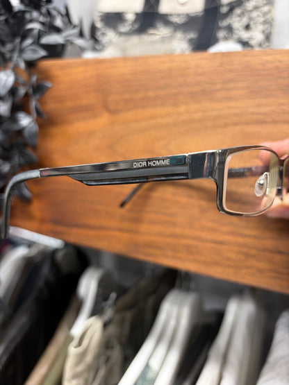 Dior Homme Tortoiseshell Rectangular Frame Prescription Glasses