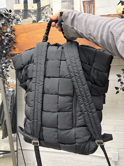 Bottega Veneta Black Padded ‘Cassette’ Jumbo Intrecciato Puffer Backpack