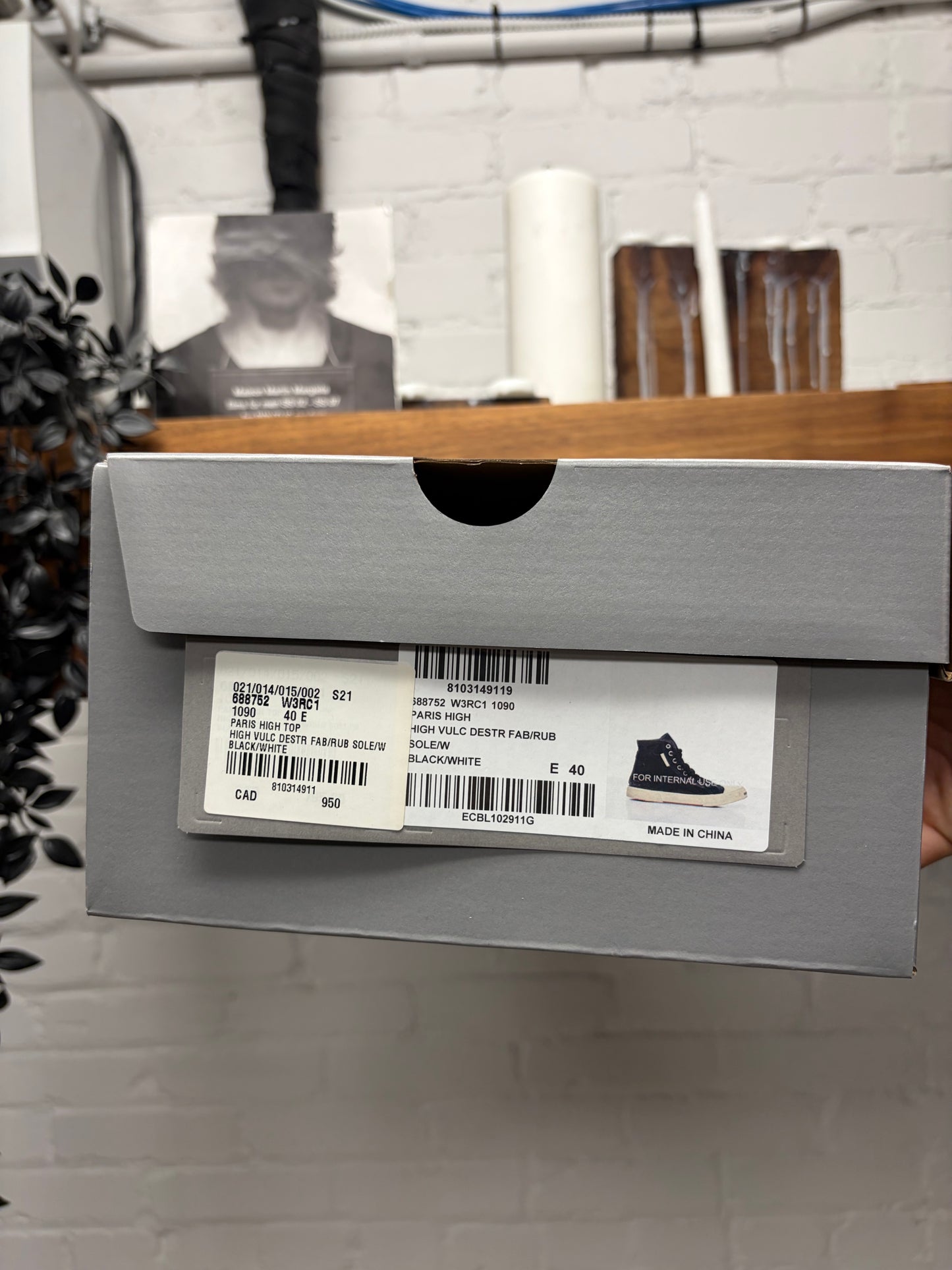 Balenciaga ‘Paris’ Black Canvas High Top Sneakers