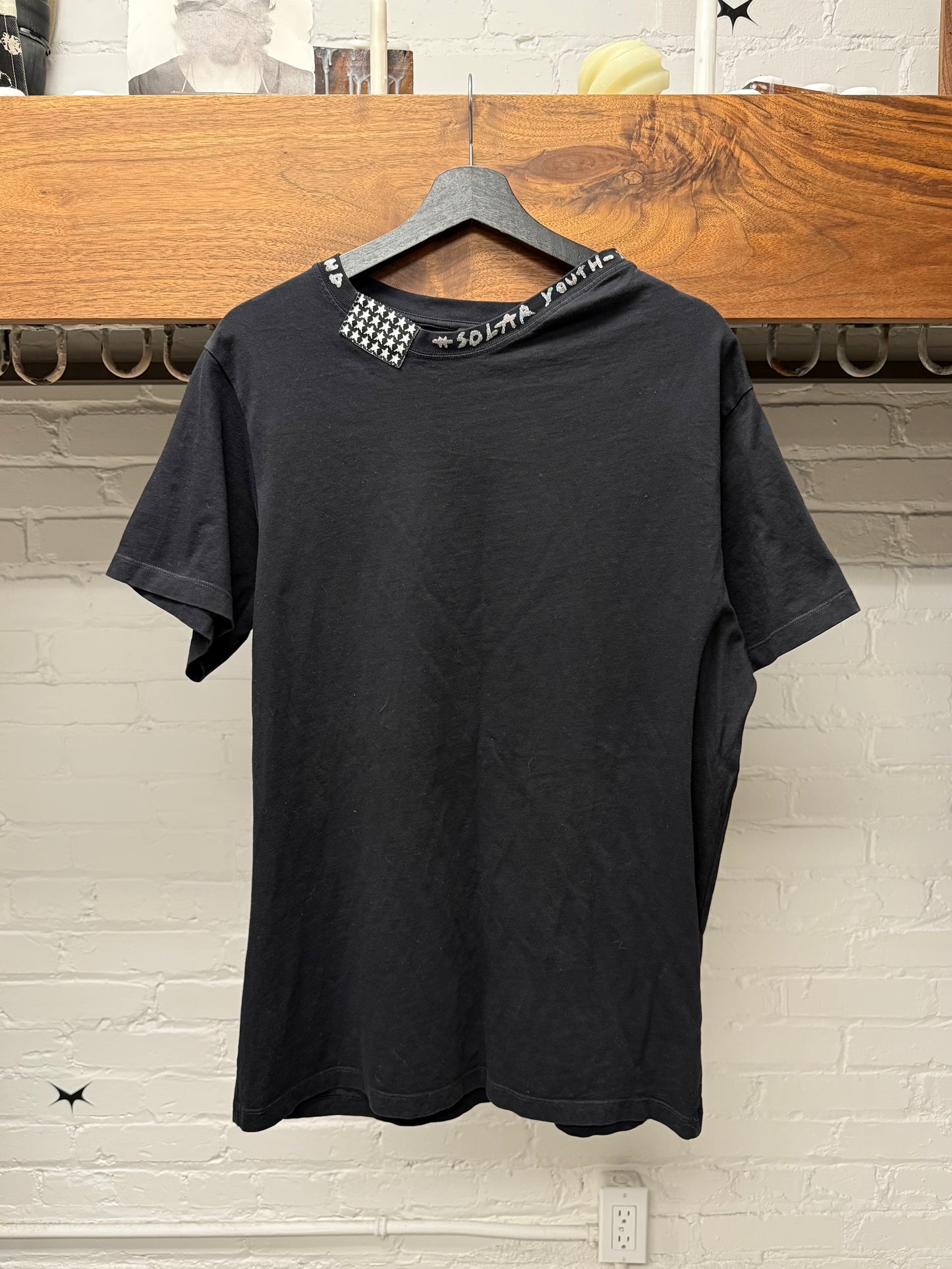 AW2020 Raf Simons ‘Solar Youth’ Flag Patch Black T-Shirt