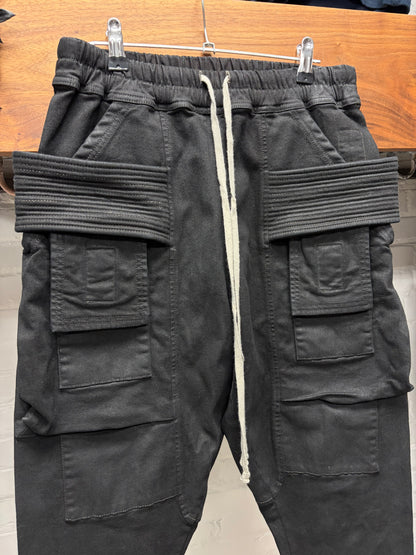Rick Owens ‘Creatch’ Waxed Black Drop Crotch Pants