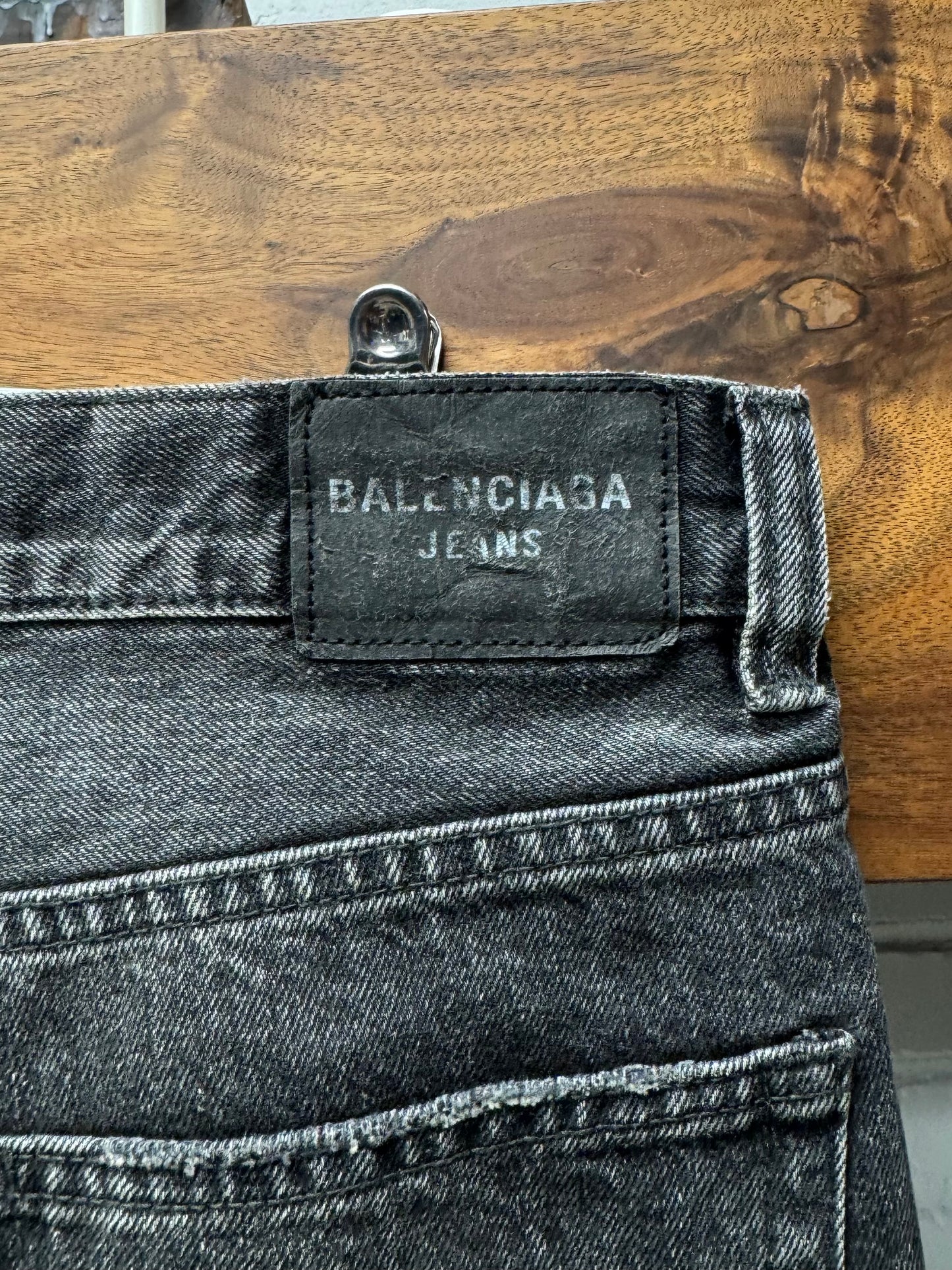 AW2022 Balenciaga ‘Lost Tapes’ Washed Grey Flared Leg Denim
