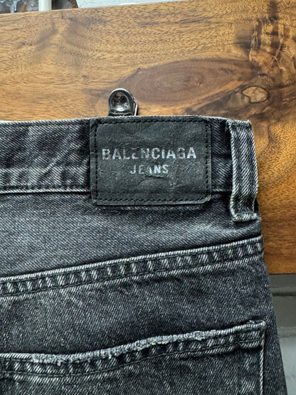 AW2022 Balenciaga ‘Lost Tapes’ Washed Grey Flared Leg Denim