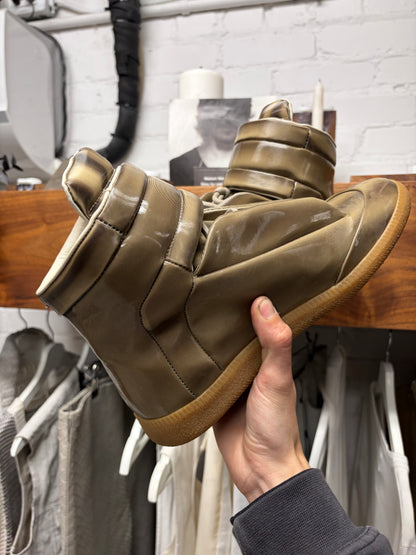 Maison Margiela Bronze Coated ‘Future’ High Top Sneakers
