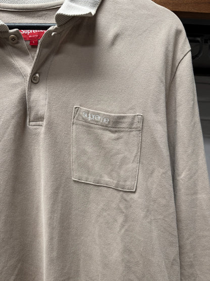 AW15 Supreme Chest Logo Pocket Long Sleeve Polo