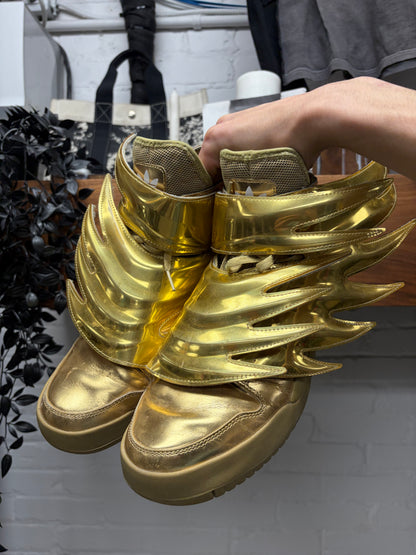 Jeremy Scott x Adidas ‘Wings 3.0’ Gold Leather High Top Sneakers
