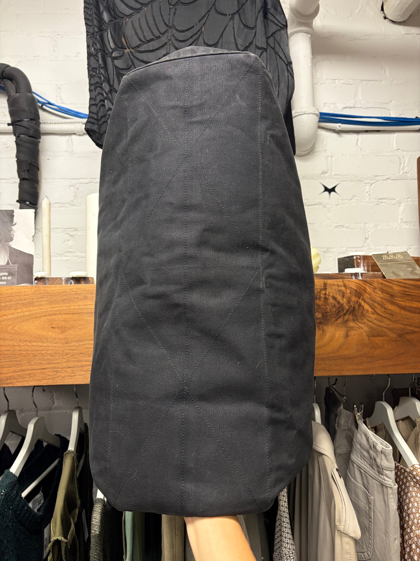 SS2004 Dior Homme by Hedi Slimane ‘Strip’ Piercing Canvas/Leather Duffle Bag