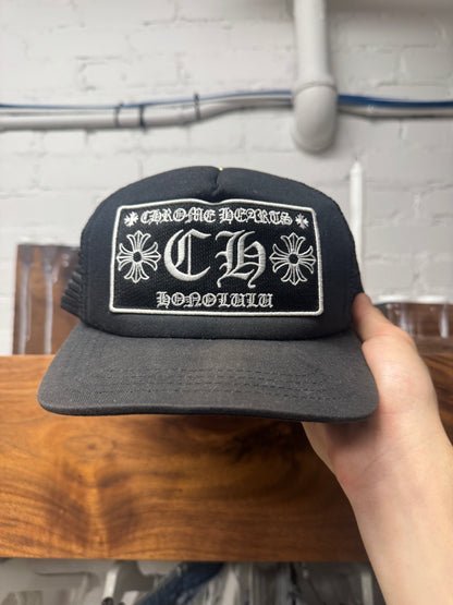 Chrome Hearts ‘Honolulu’ Black Mesh Trucker Hat