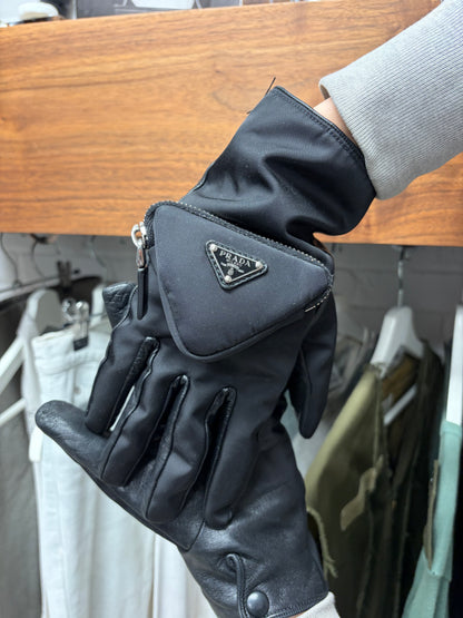 AW2021 Prada by Raf Simons Re-Nylon/Napa Leather Hybrid Gloves