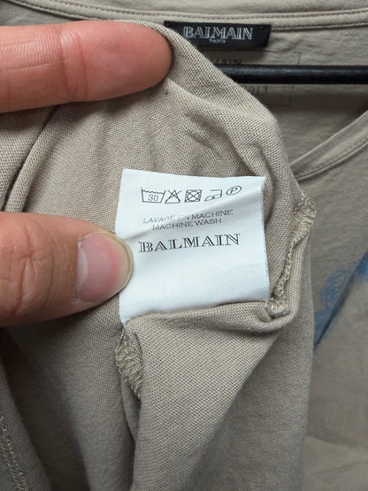 SS2012 Balmain ‘Lion Crest’ Light Cotton Chest Logo T-Shirt