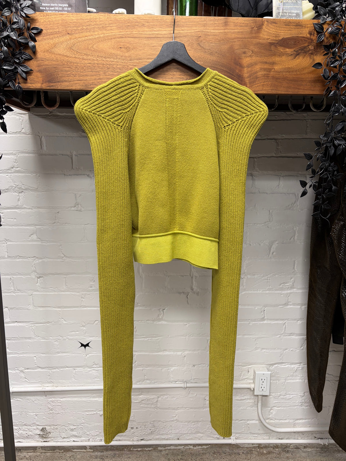 AW2023 Rick Owens ‘Luxor’ Acid Cashmere/Wool ‘Tec Shoulder’ Knit Sweater