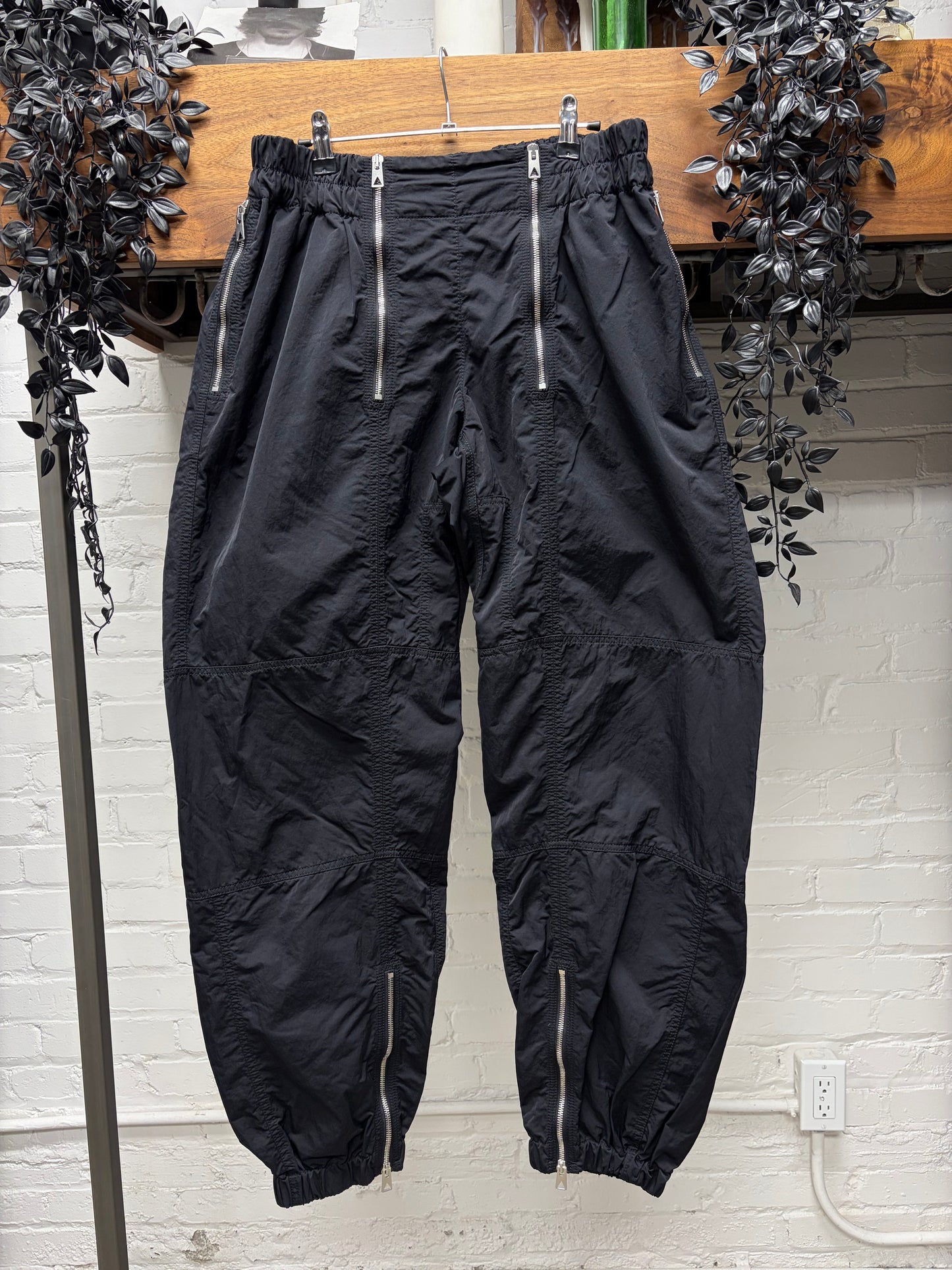 Bottega Veneta ‘Exposed Zip’ Black Nylon Track Pants