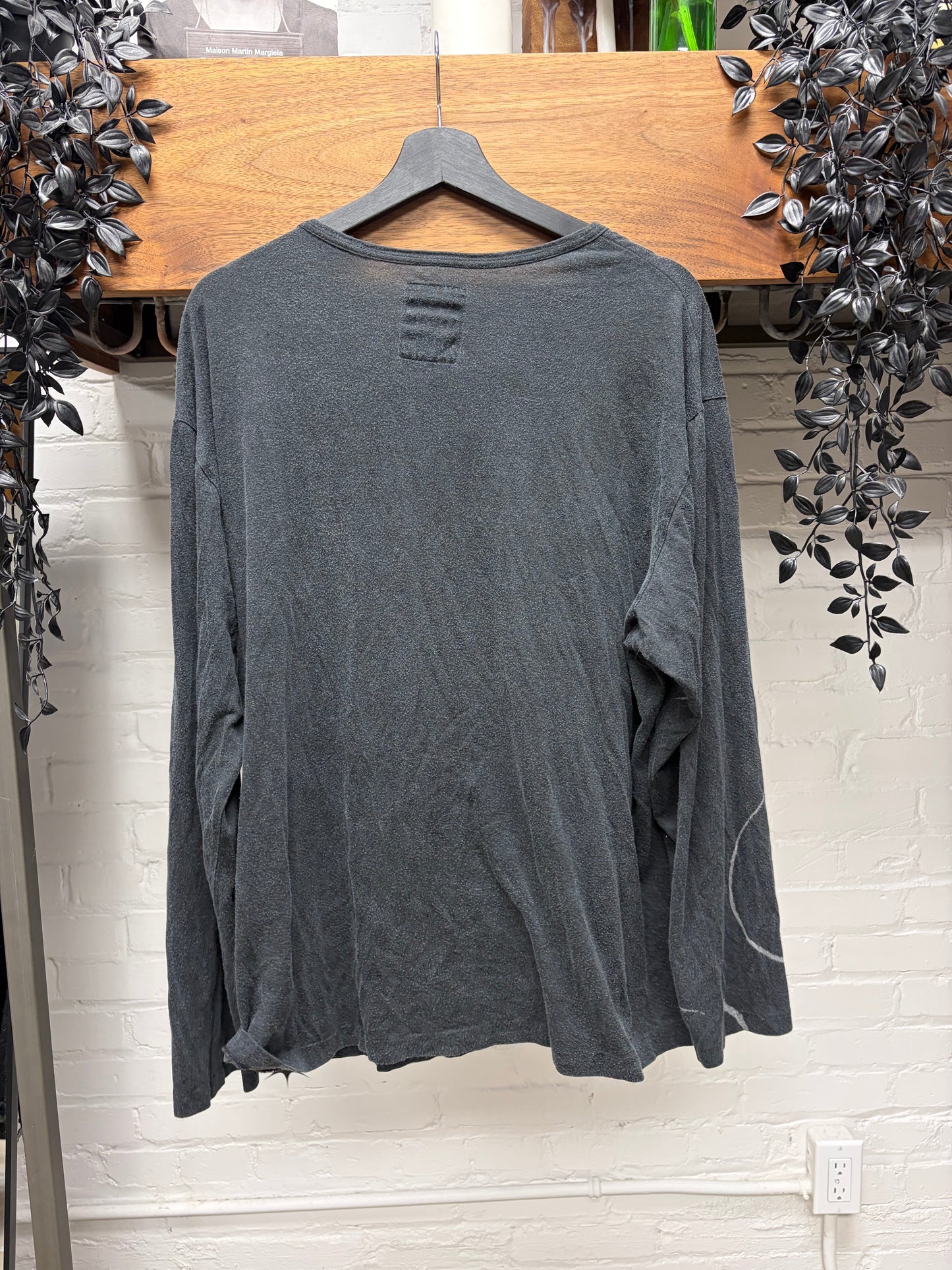 Yohji Yamamoto Black Scandal ‘Skull Graphic’ Lightweight Grey Sweater