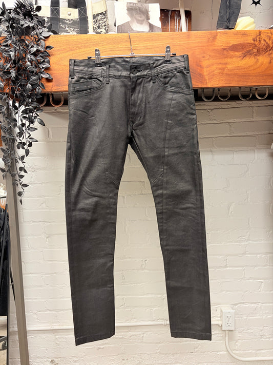 AW2015 Julius 11.5oz Waxed Black Skinny Jeans