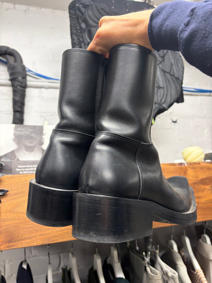 Balenciaga ‘Santiago’ Black Leather Square Pointed Toe Boots