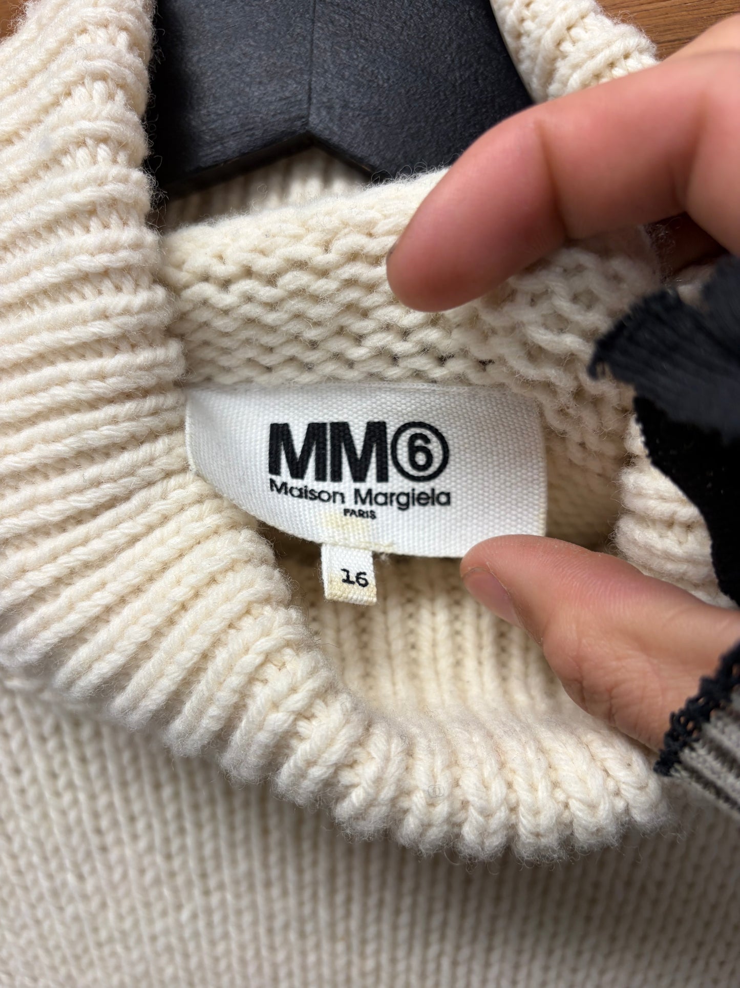 Maison Margiela ‘MM6’ Logo Chunky Knit Turtleneck Sweater