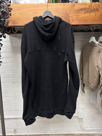 11 by Boris Bidjan Saberi Thermal Cotton Black ‘Mask & Thumbhole’ Hoodie