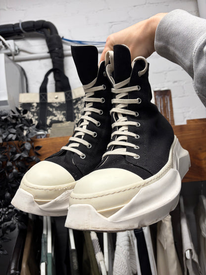 Rick Owens ‘Abstract Sole’ Black Canvas High Top Sneakers